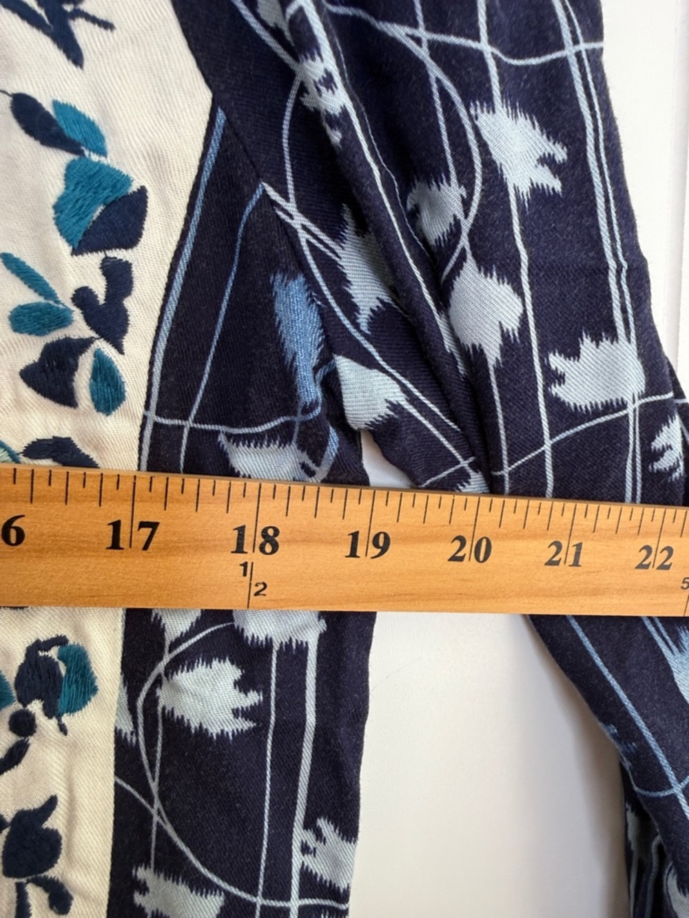 Anthropologie Semele Floral Shirt Dress Floral Embroidered Long-Sleeve Blue M - Picture 8 of 13